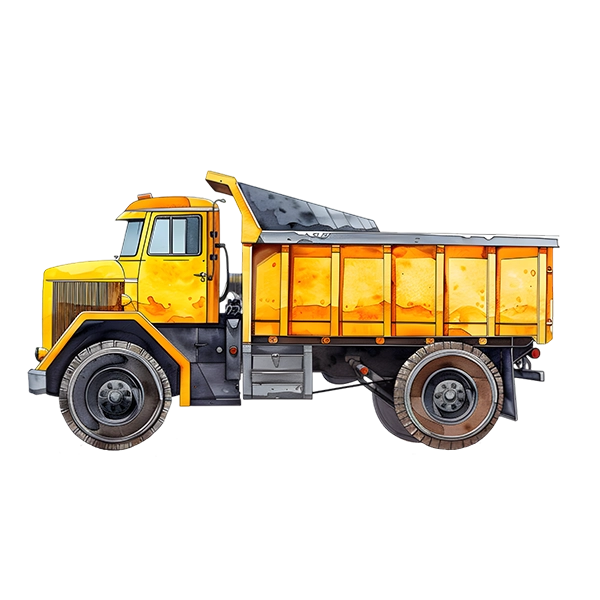 A picture of yellow dump truck